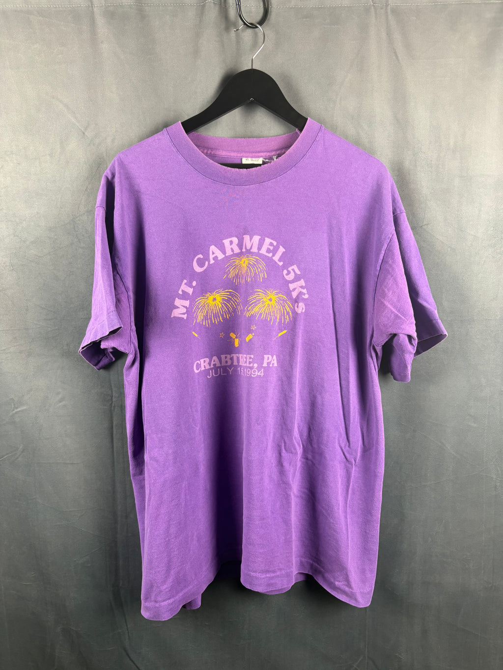 MT. Carmel 5K purple shirt size XL
